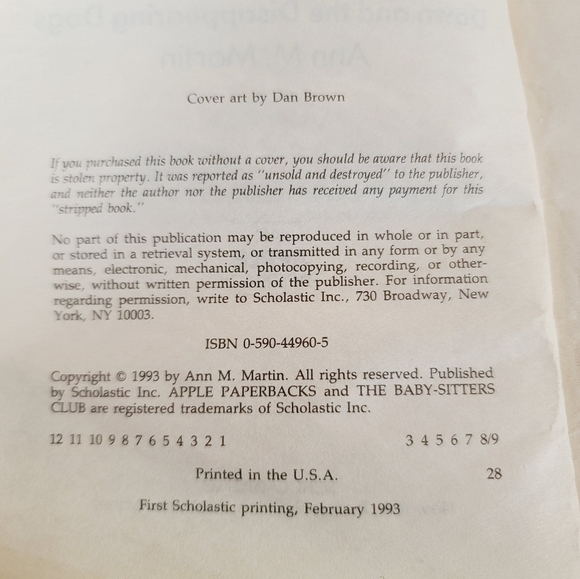 Vintage 90s The Babysitters Club Mystery #7 Dawn and the Disapearing Dogs Book - Picture 3 of 7